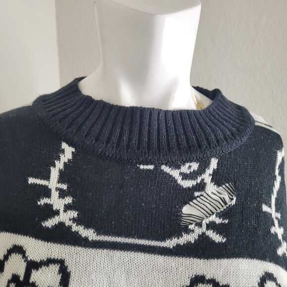 Dolls Kill Hello Kitty Small Sweater pullover graphic holes distress ribbed knit - Picture 3 of 11